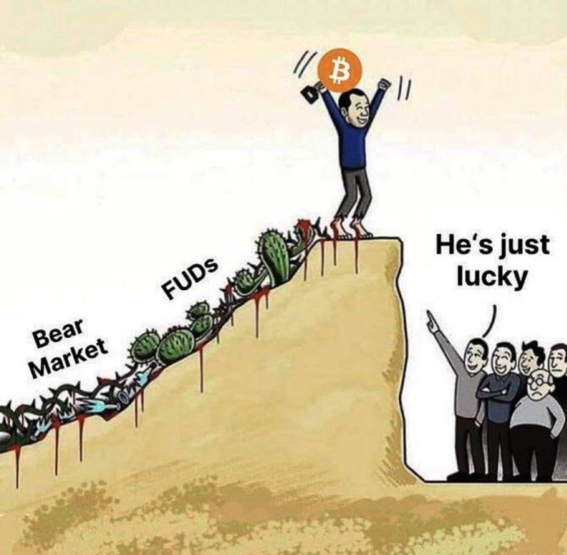 Meme nhà đầu tư gặp may: hình minh họa gốc